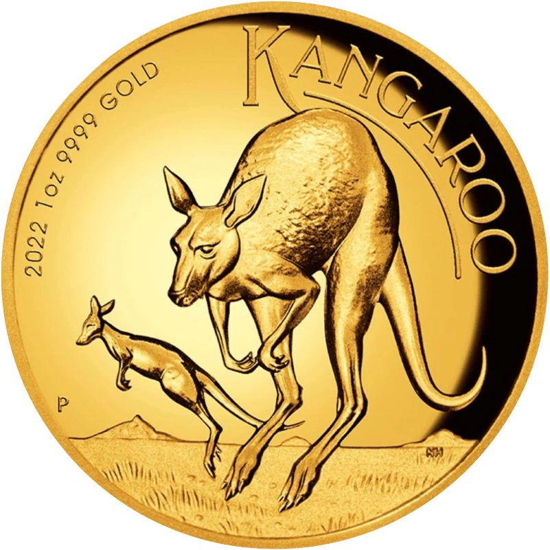 Känguru 2022 in Gold, Bildseite der Münze