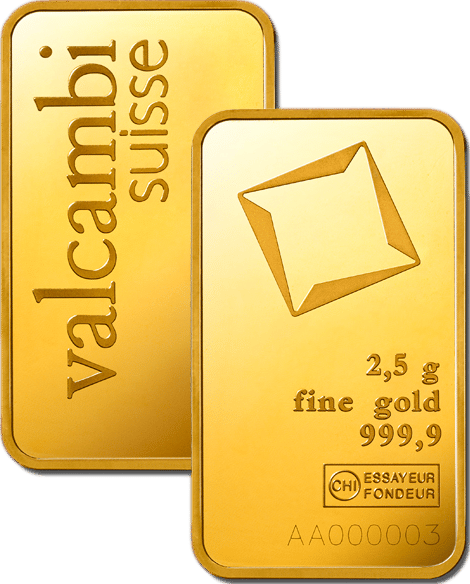 2.5 g minted bar · Front and back