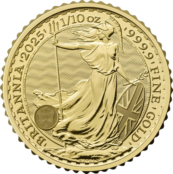 10 x 1/10 ounce of gold · Britannia side