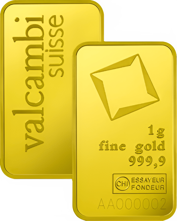 1 g minted bar · Front and back