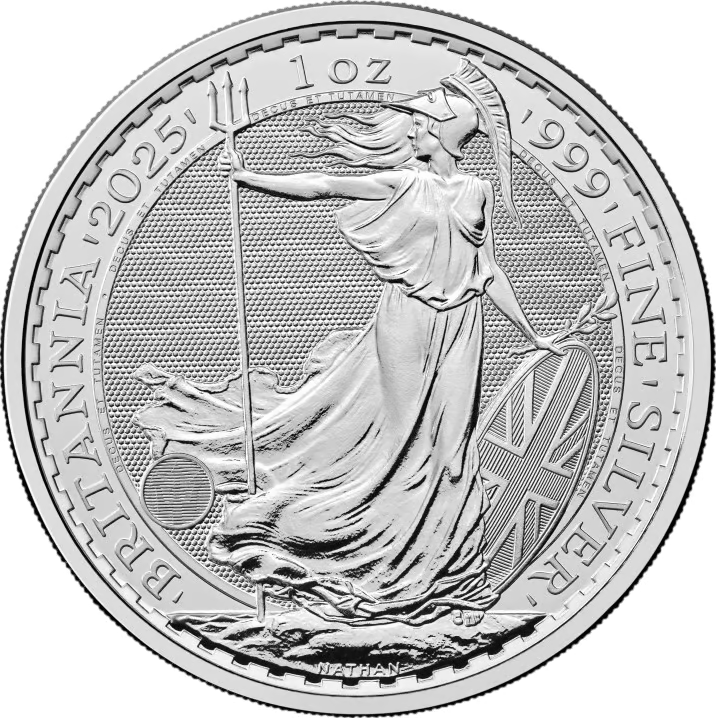 25 x 1 ounce of silver · Britannia side