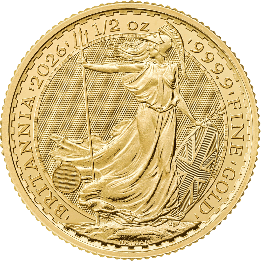 1/2 Unze Gold · Britannia-Seite