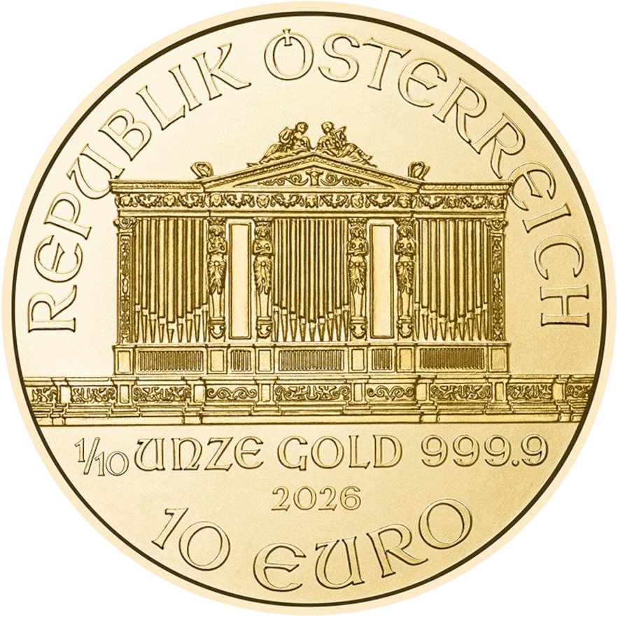 1/10 ounce of gold · Organ side