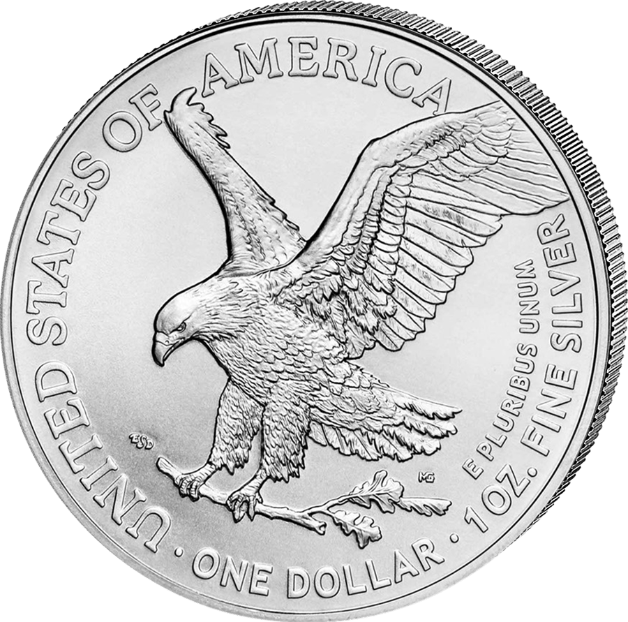 1 ounce of silver · Eagle side