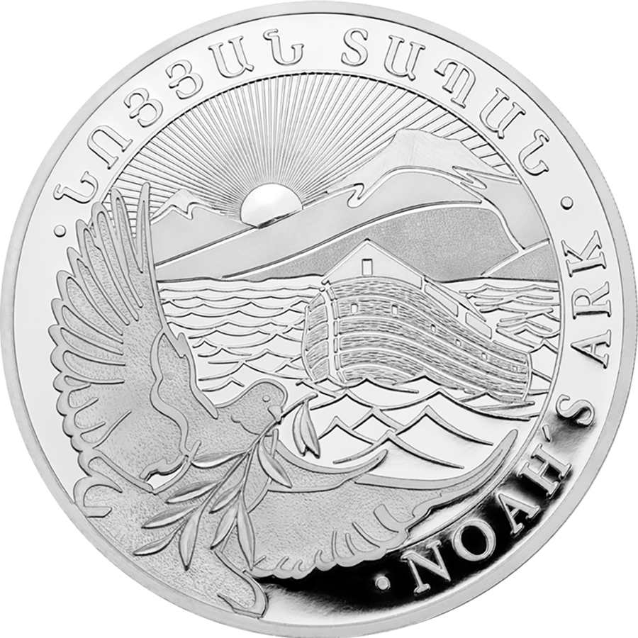 1 kg of silver · Picture side with the ark, the dove and Ararat