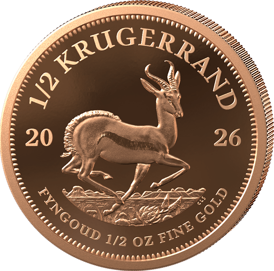 1/2 Unze Gold, Polierte Platte · Springbockseite