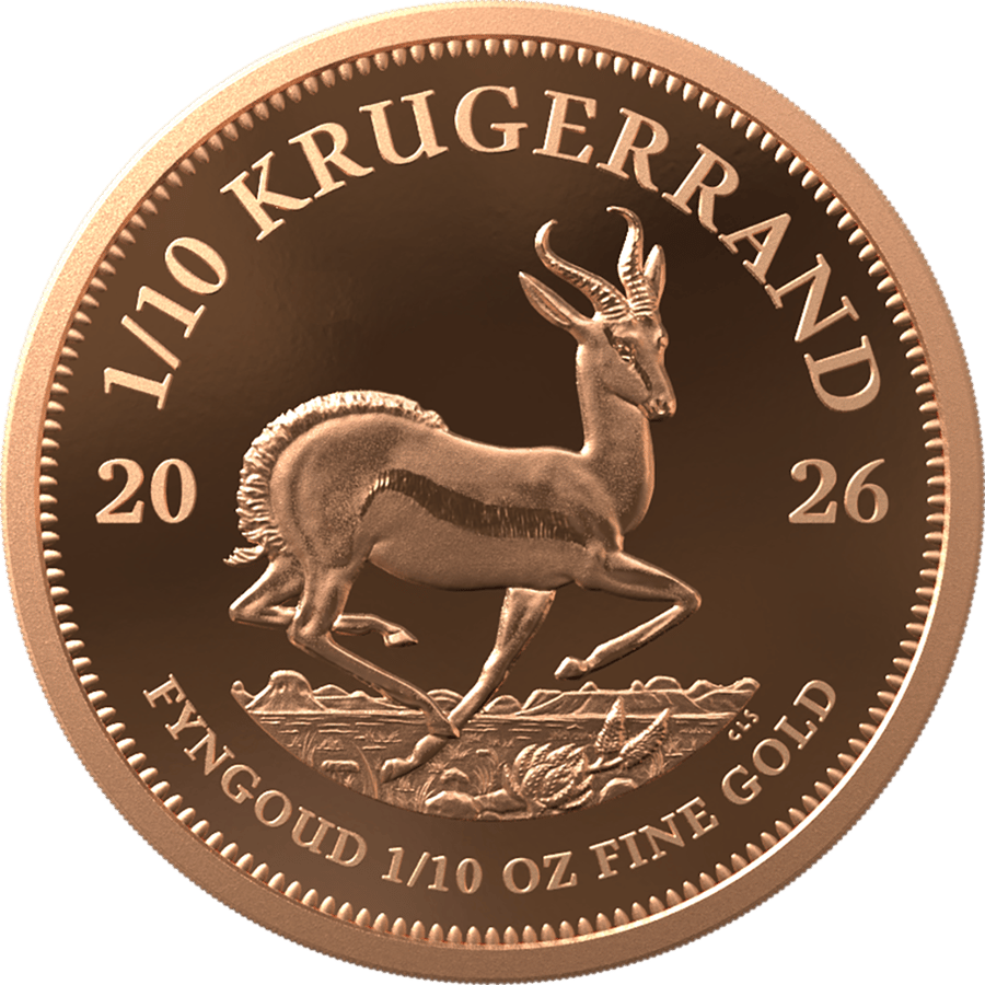 1/10 ounce of gold, proof · Springbok side
