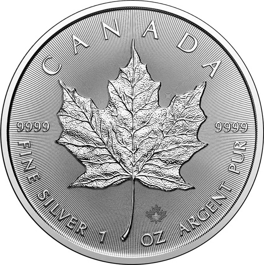 50 Silver Maple Leafs 2026 · Side with the maple leaf