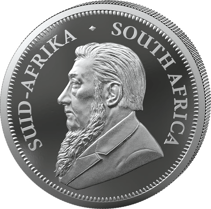 1 Unze Silber, Polierte Platte · Seite mit Paul Kruger