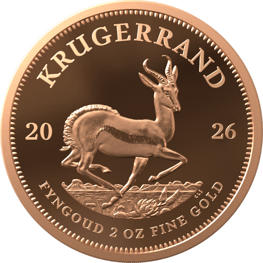 2 Unzen Gold, Polierte Platte · Springbockseite