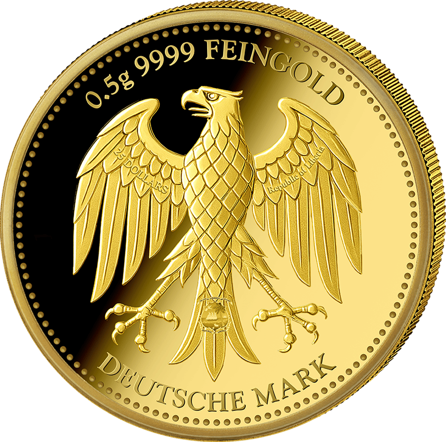 0,5 g Gold · Polierte Platte · Adlerseite