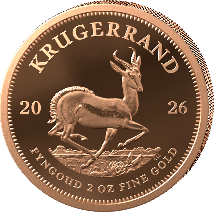 Satz mit 7 Goldmünzen, Polierte Platte · Springbockseite