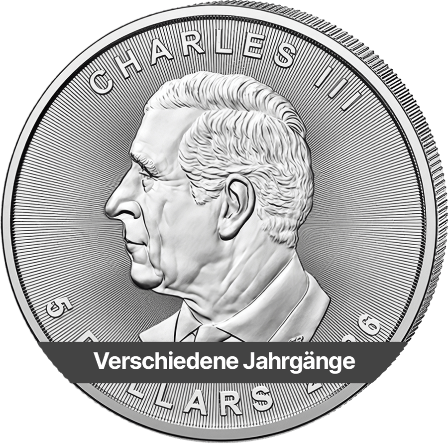 1 ounce of silver, various years · Portrait side