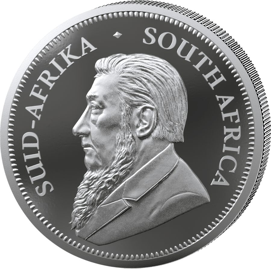 5 Unzen Silber, Polierte Platte · Seite mit Paul Kruger