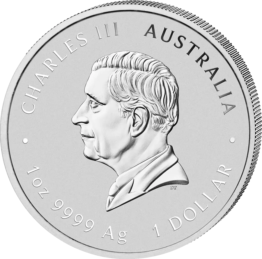 1 ounce silver Goat 2027 · Portrait side