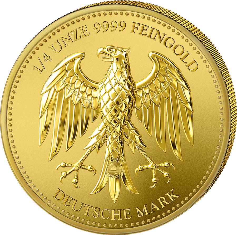 Set mit vier Goldmünzen · Adlerseite