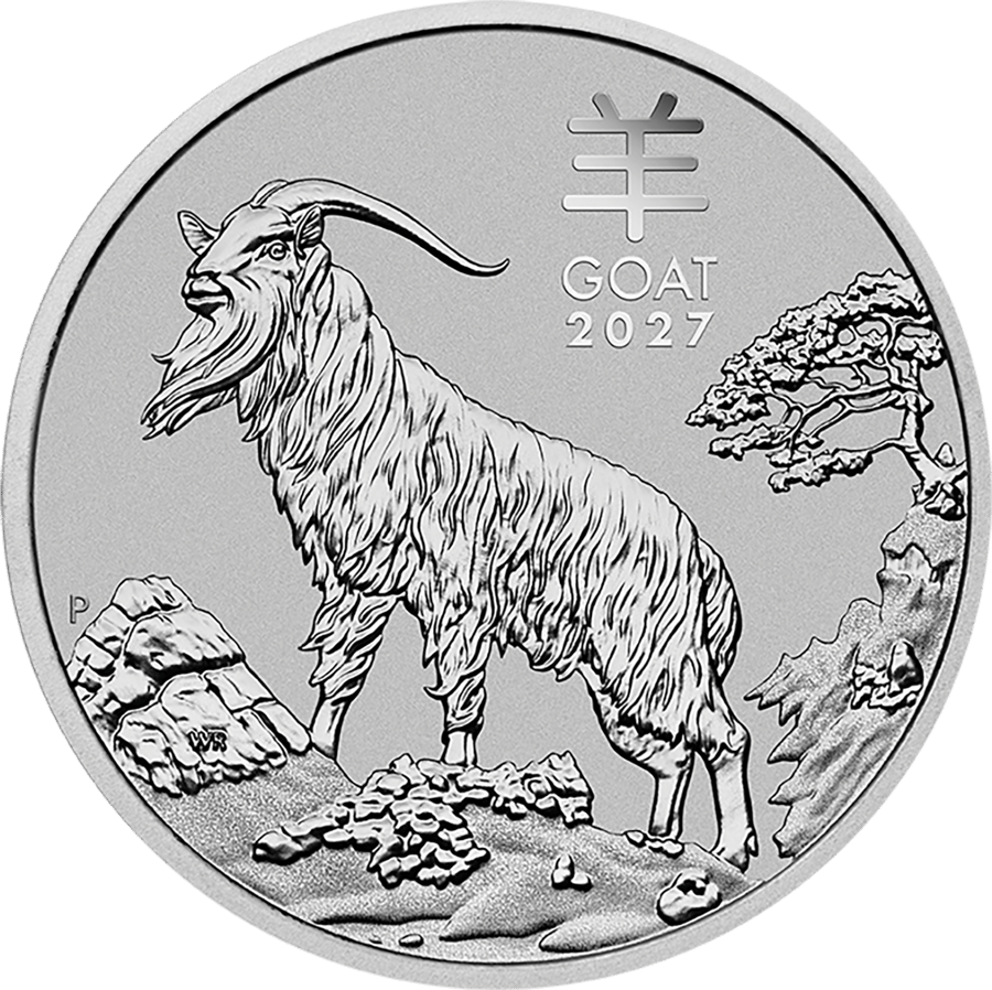 1 ounce platinum Goat 2027 · Goat side
