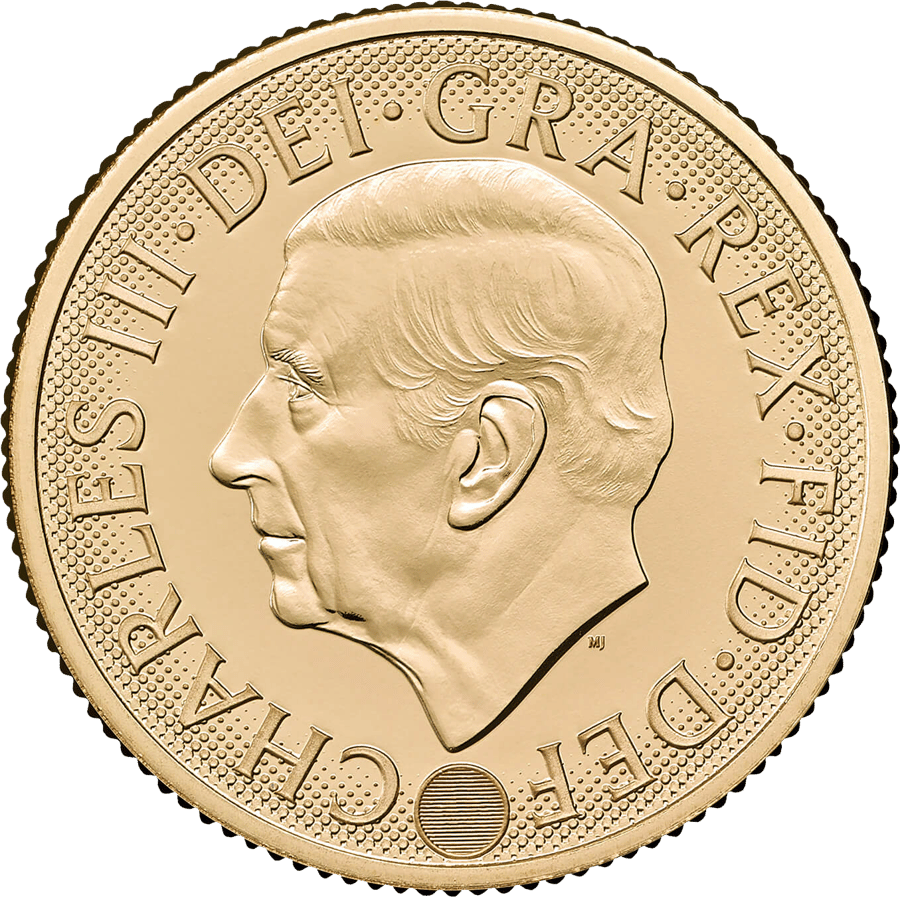 Gold Half Sovereign 2027 · Side with the portrait of King Charles III