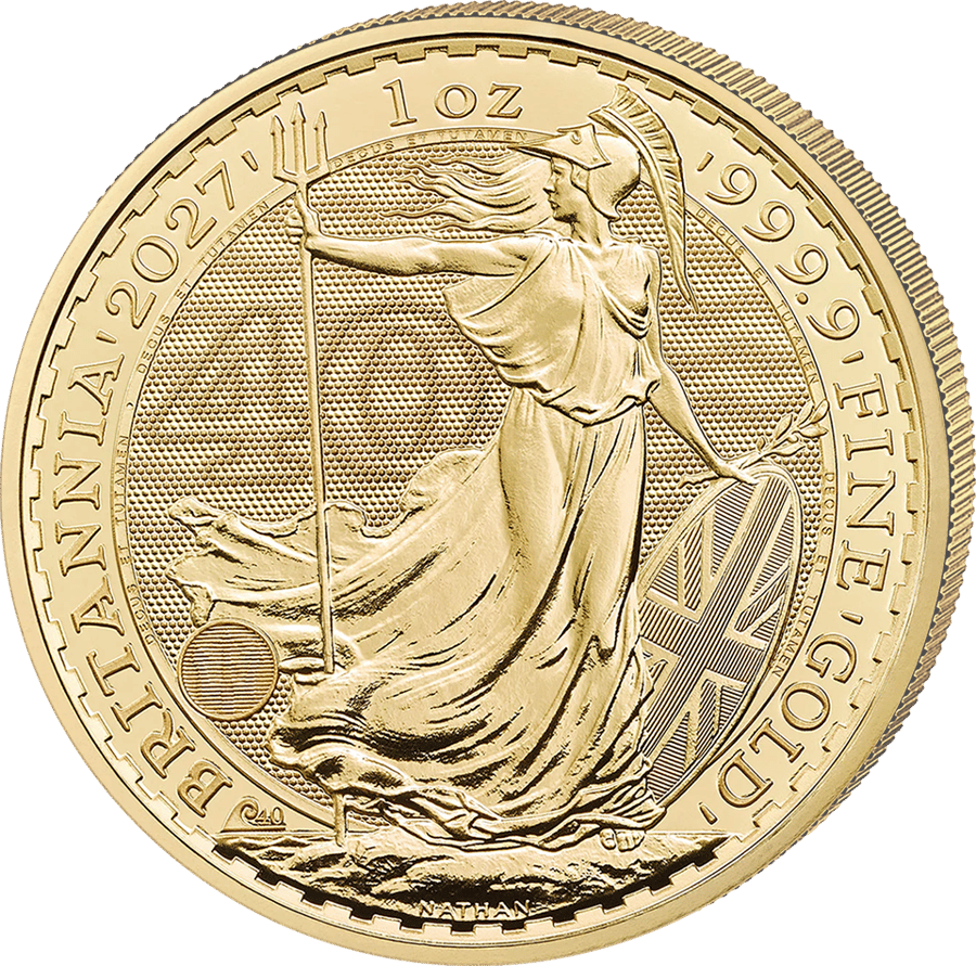 1 ounce of gold, 2027 · Britannia side