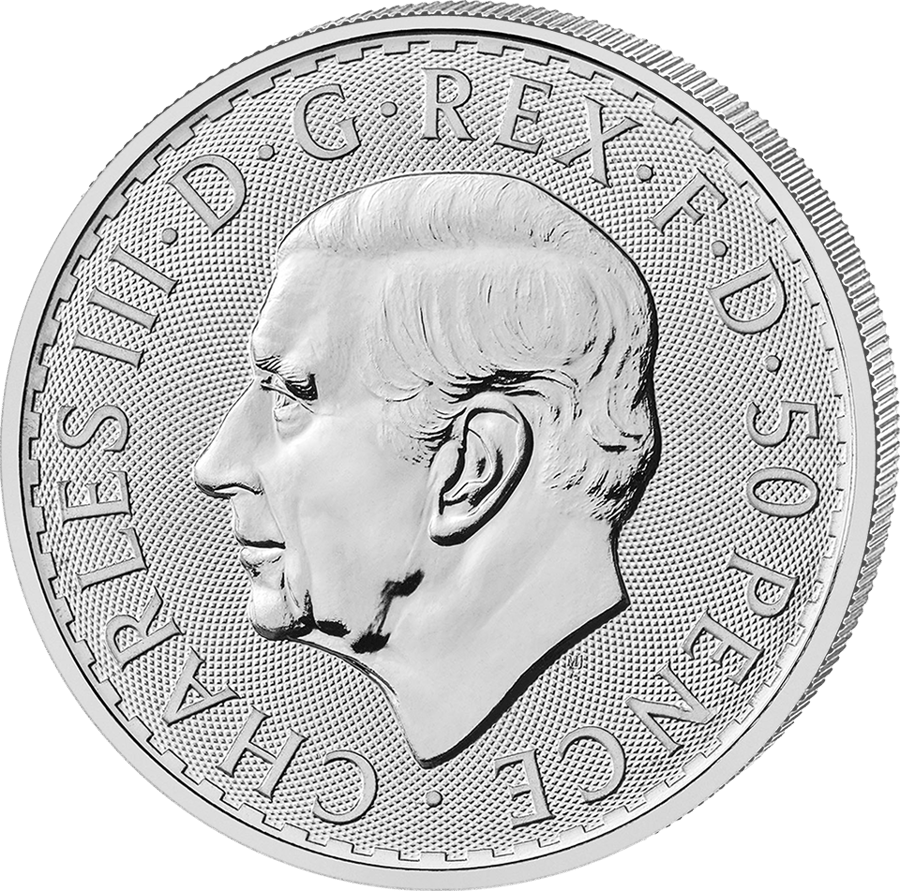1/4 de onza de plata 2027 · Cara con el retrato