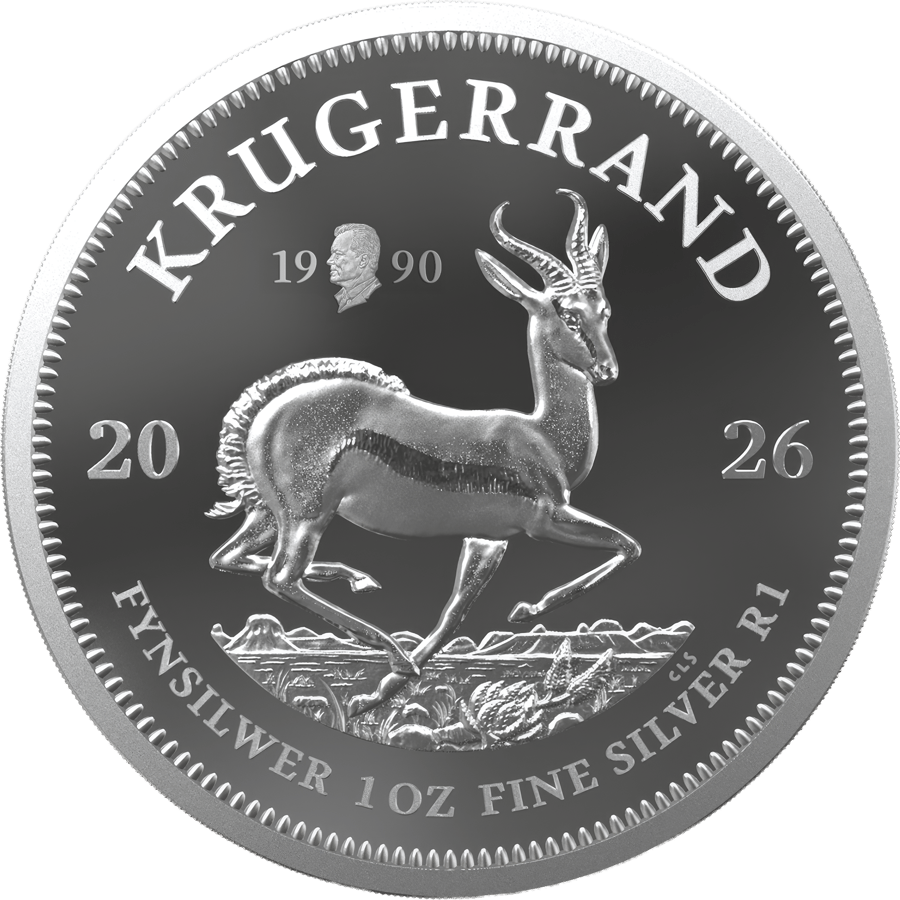 Silver Krugerrand 2026 with the Willy Brandt Privy Mark, springbok side