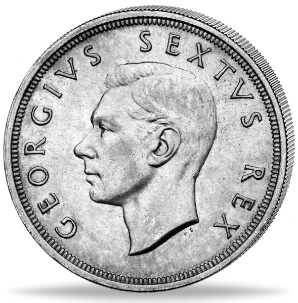 5‑shilling coin, side with the portrait of King George VI