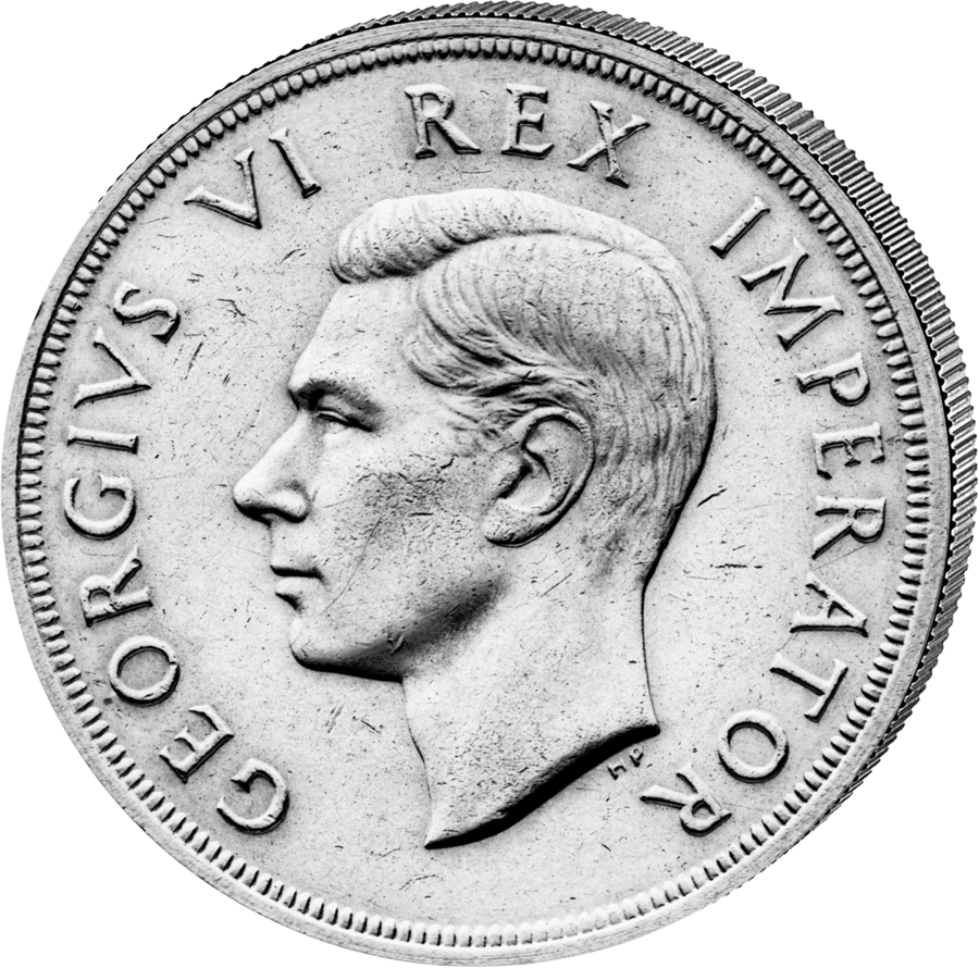 5 Shillings 1947 · Side with the portrait of King George VI and the legend GEORGIVS VI REX IMPERATOR