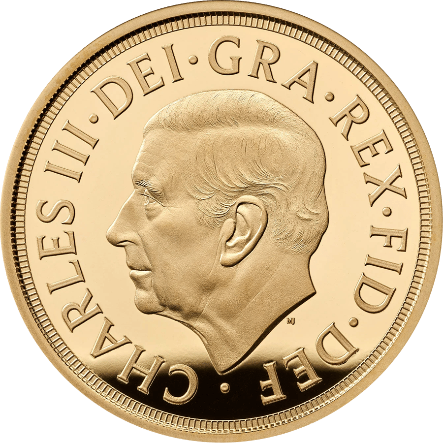 Gold Sovereign 2027 Proof · Side with the portrait of King Charles III