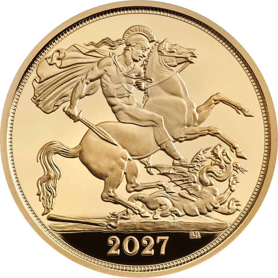 Gold Half Sovereign 2027 Proof · Side with St George and the dragon