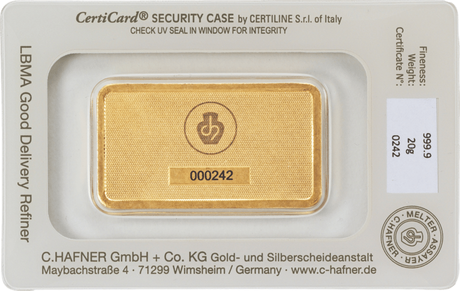 Back of the CertiCard with the certificate, photo