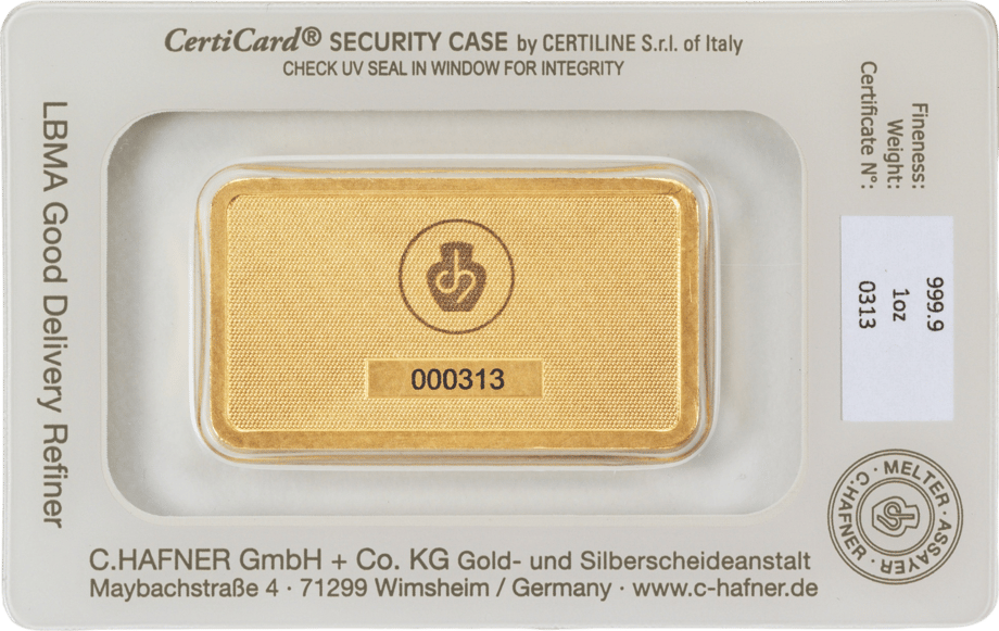 Back of the CertiCard with the certificate, photo