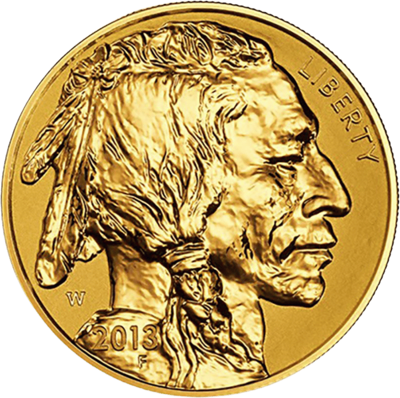 American Buffalo 2013, portrait side with the portrait of a Native American and “LIBERTY”