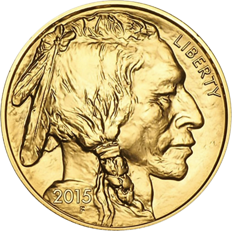American Buffalo 2015, cara del retrato con el retrato de un nativo americano y «LIBERTY»