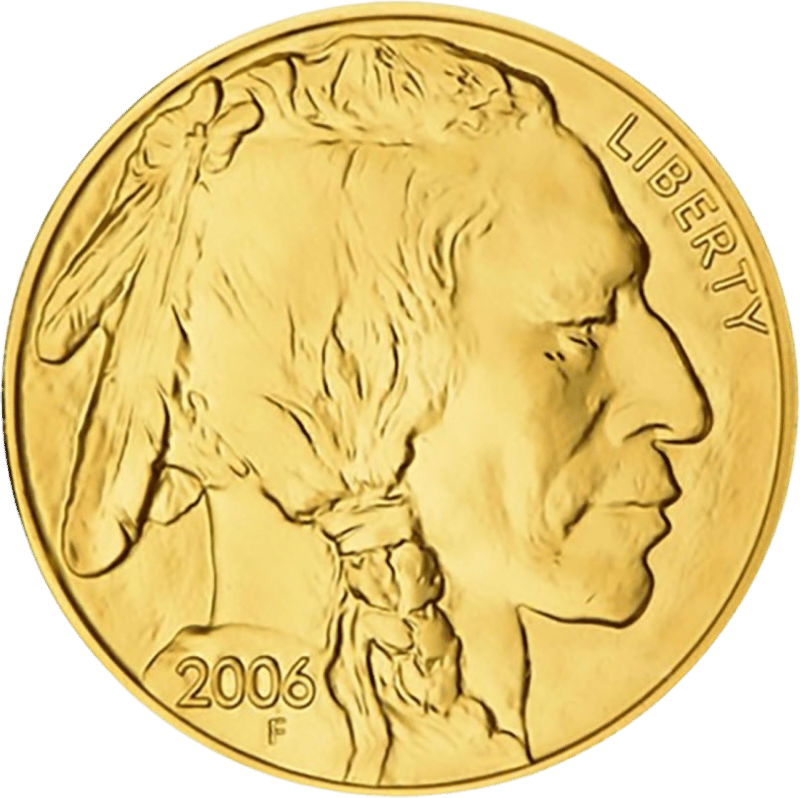 American Buffalo 2006, Porträtseite mit dem Porträt eines Native American und „LIBERTY“