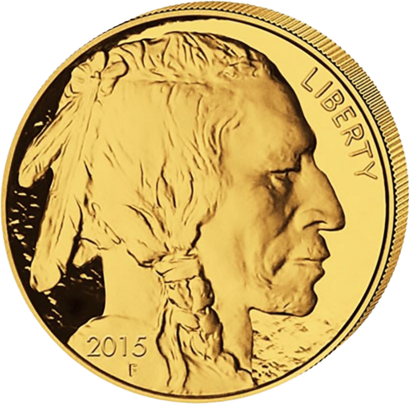 American Buffalo 2015, Porträtseite mit dem Porträt eines Native American und „LIBERTY“