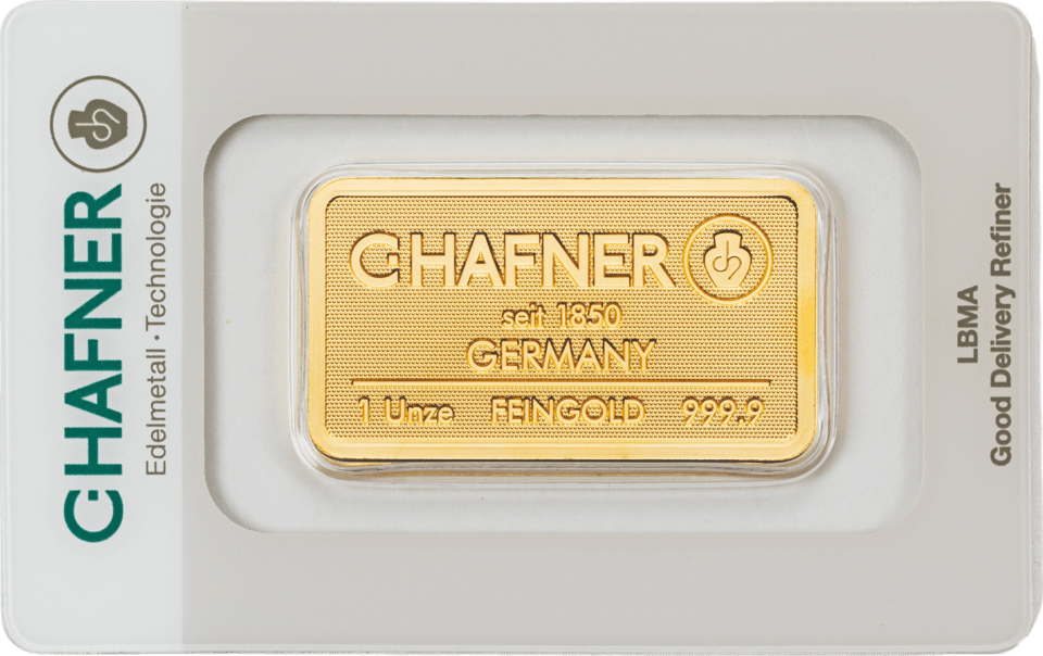 1 ounce of fine gold from C.Hafner in the CertiCard, front, photo