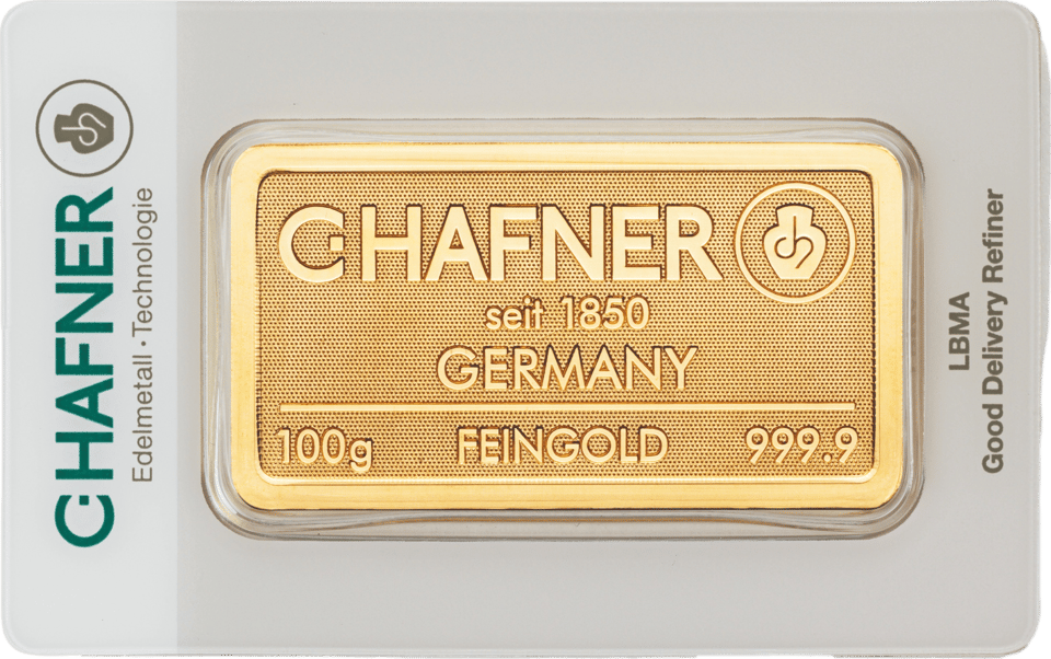 100 g Feingold von C.Hafner in der CertiCard, Vorderseite, Foto