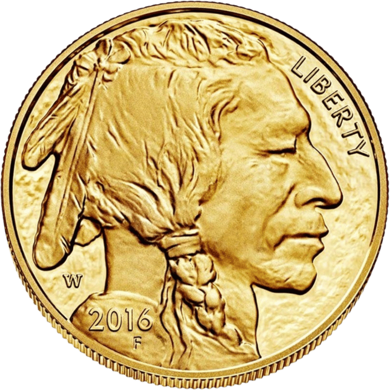 American Buffalo 2016, cara del retrato con el retrato de un nativo americano y «LIBERTY»