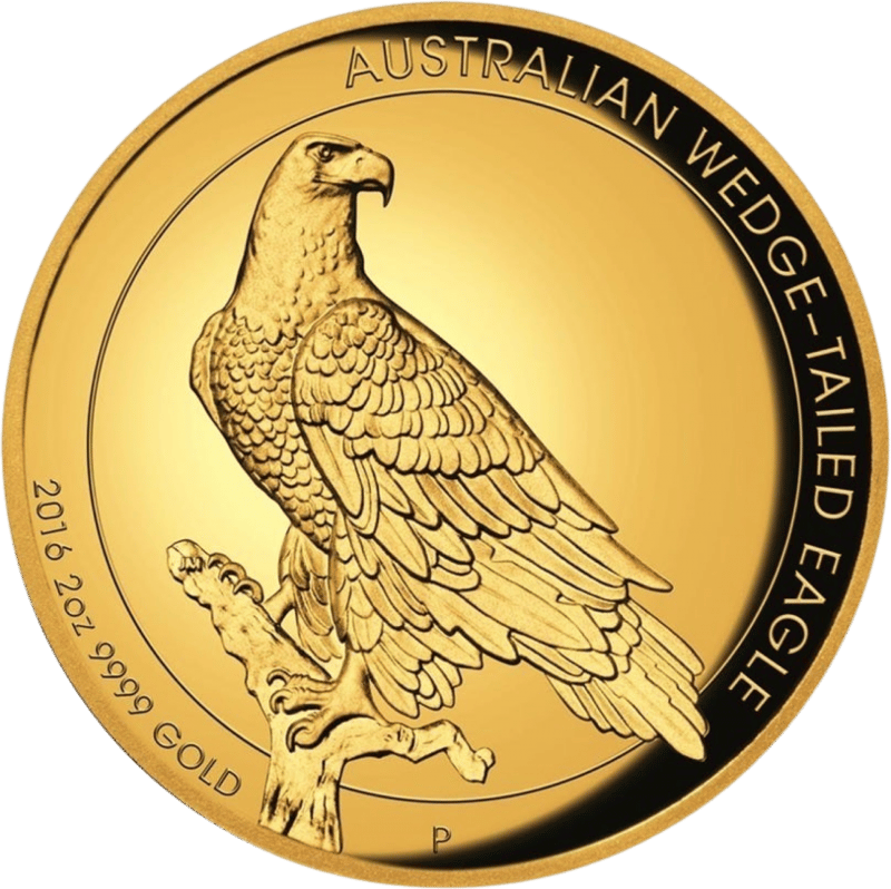 Wedge-Tailed Eagle 2016, 2 onzas de oro, lado del motivo