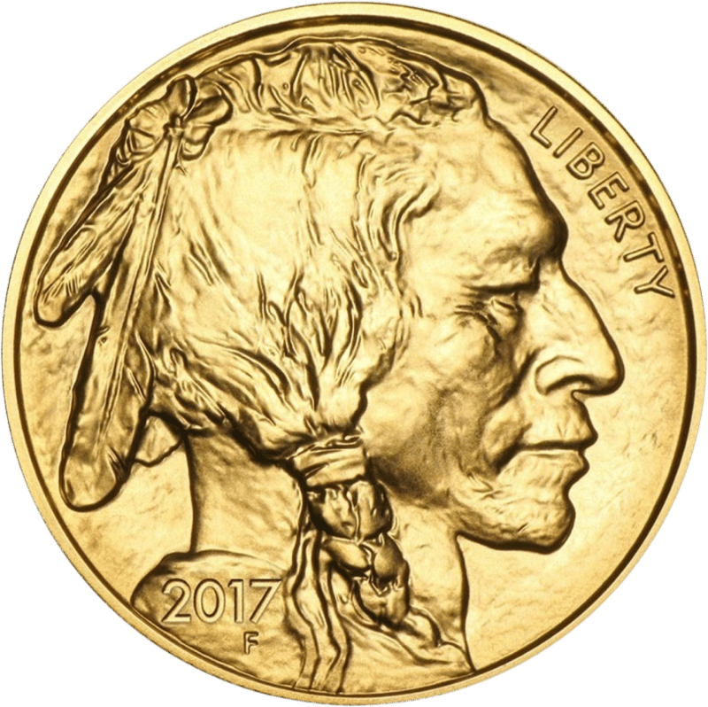 American Buffalo 2017, portrait side with the portrait of a Native American and “LIBERTY”