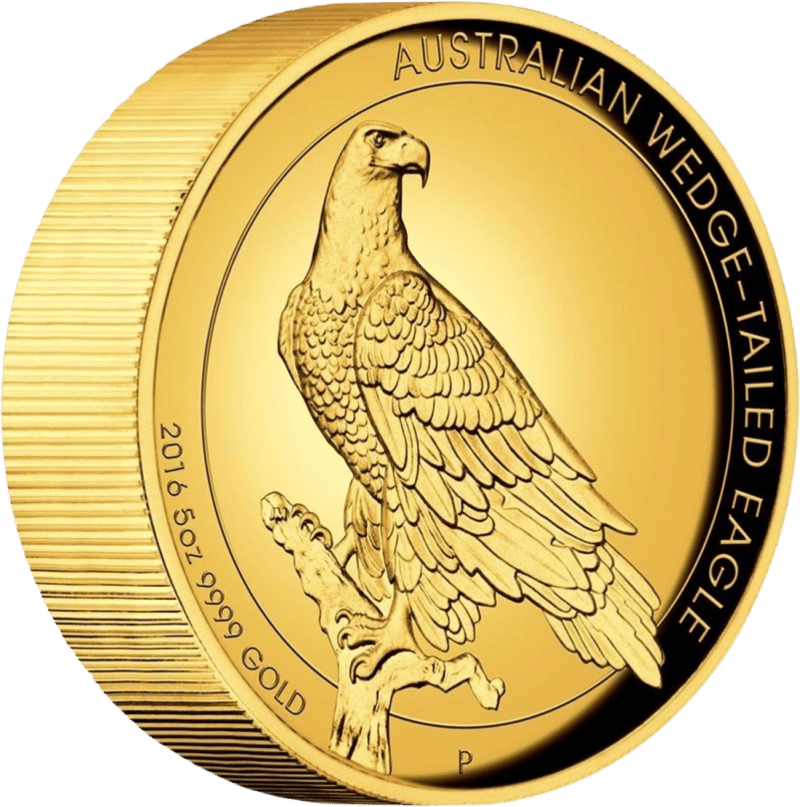 Wedge-Tailed Eagle 2016, 5 ounces of gold, picture side
