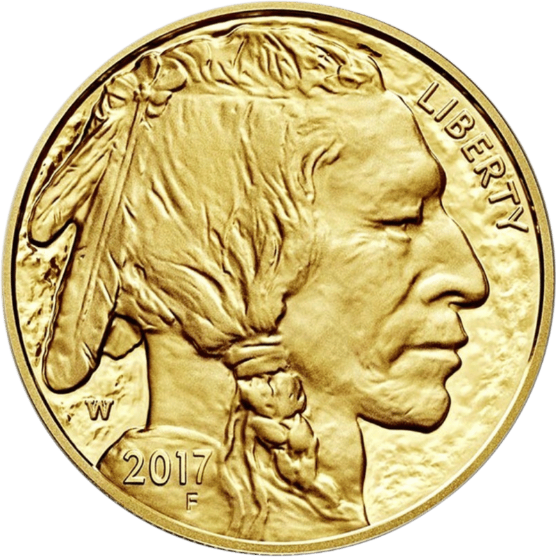 American Buffalo 2017, cara del retrato con el retrato de un nativo americano y «LIBERTY»