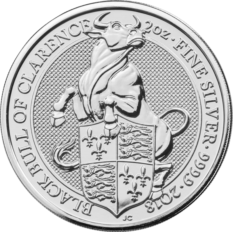 Queen’s Beasts 2018, 2 Unzen Silber, Bildseite