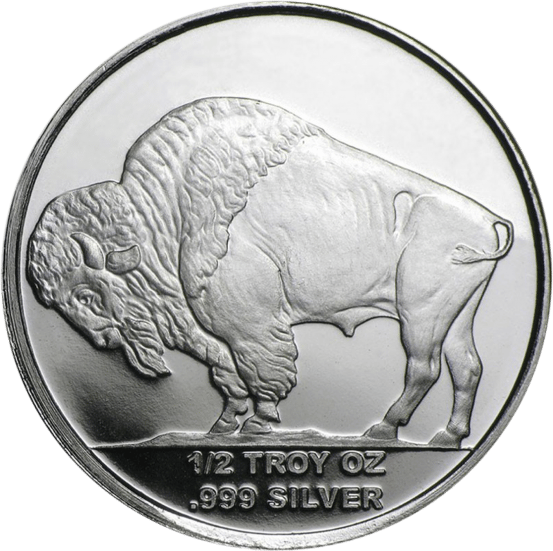 American Buffalo in Silber, Bisonseite mit dem amerikanischen Bison