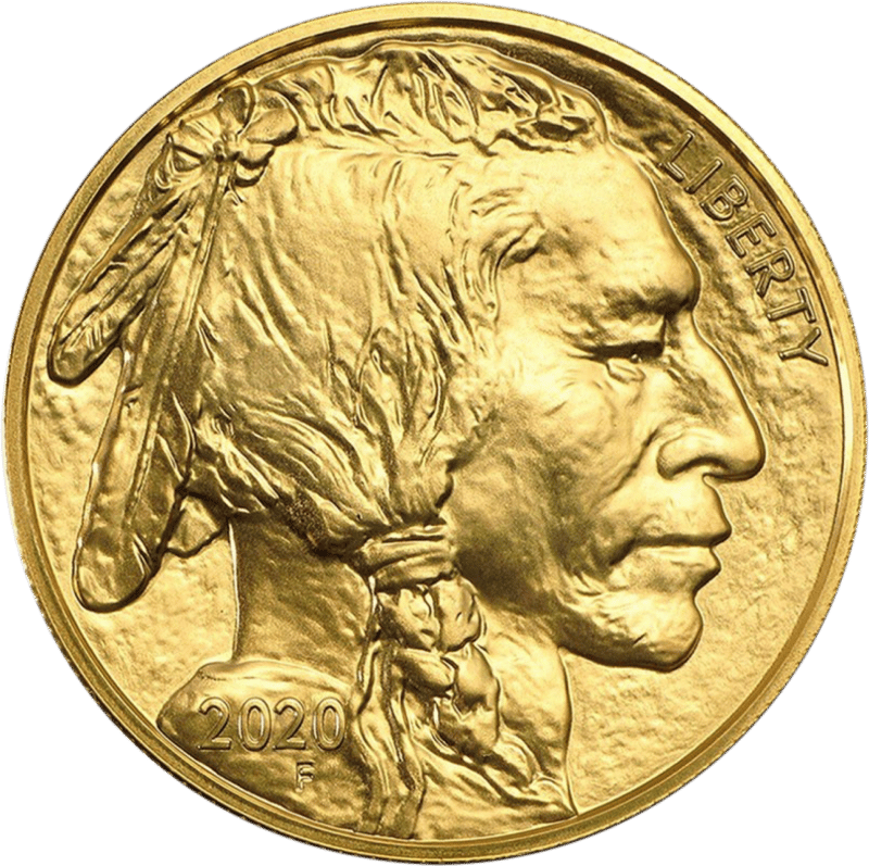 American Buffalo 2020, portrait side with the portrait of a Native American and “LIBERTY”