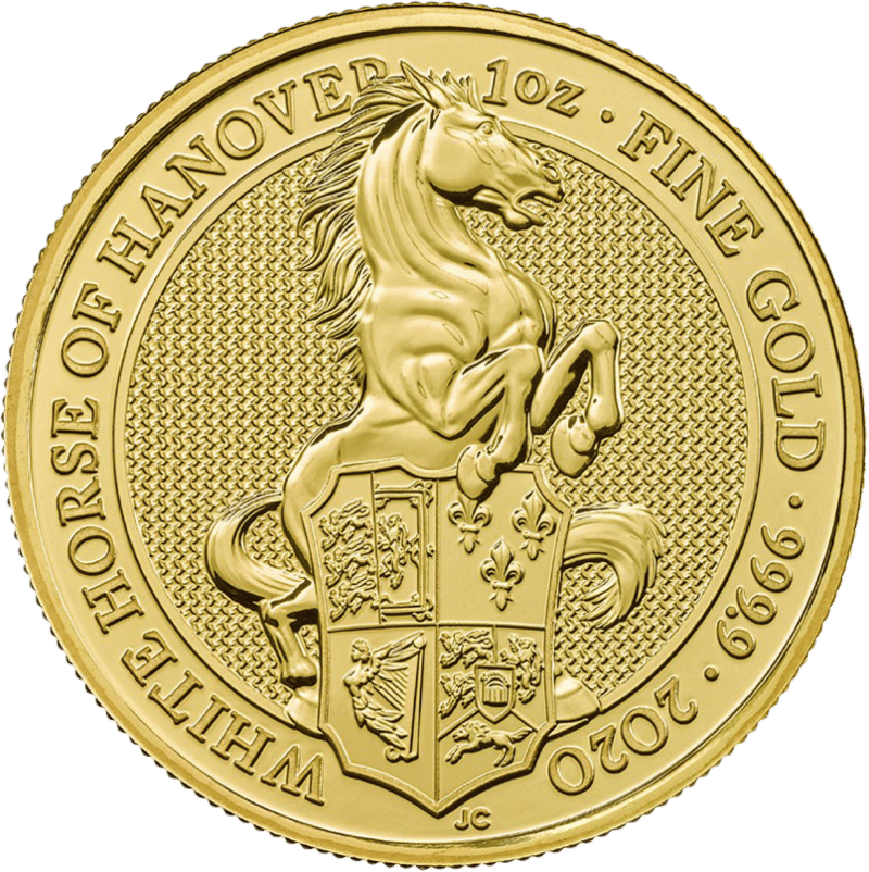 Queen’s Beasts 2020, 1 troy ounce goud, beeldzijde