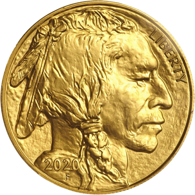 American Buffalo 2020, portrait side with the portrait of a Native American and “LIBERTY”