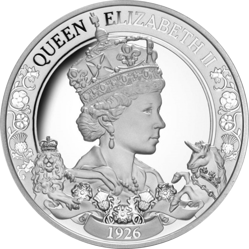Elisabeth II. 2021, 1 Unze Silber, Bildseite