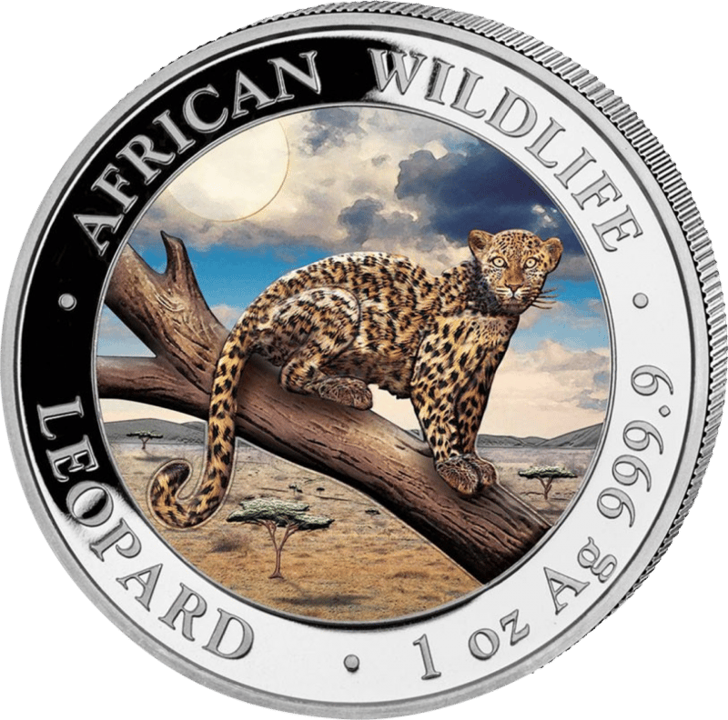 African Wildlife Leopard 2021, 1 Unze Silber, Bildseite