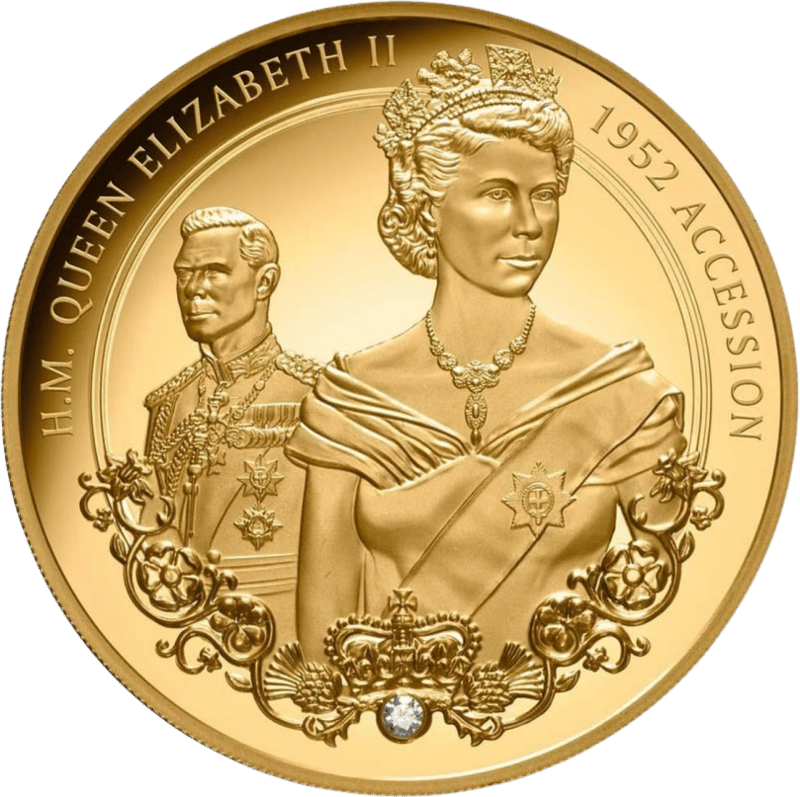 Elisabeth II. 2022, 1 Unze Gold, Bildseite